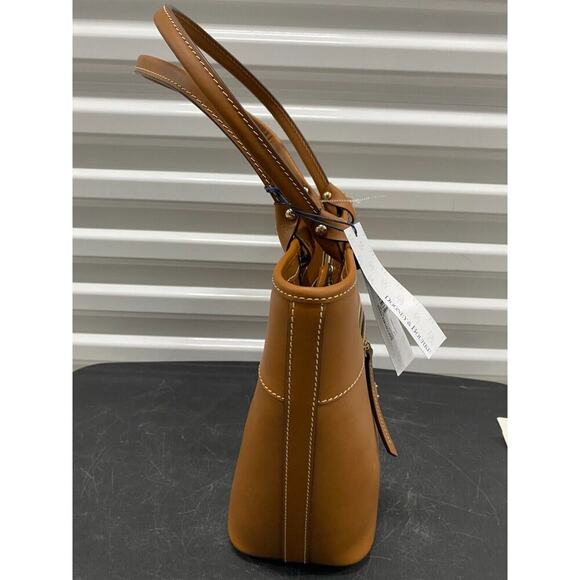 Dooney & Bourke Beacon Vachetta Leather Zip Tote TAN BROWN NWTS PURSE GORGEOUS - Picture 3 of 9